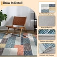 thumbnail image 1 of Modern Area Rug 4 x 6 Geometric Patchwork Throw Rug with Non-Slip Backing, Washable Low Pile Accent Carpet, Foldable Contemporary Floor Cover for Bedroom, Living Room, Blue Colorful, 1 of 8