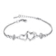 thumbnail image 2 of Pulsera ajustable de plata 925 con forma de corazón y circonitas, ideal para mujeres., 2 of 7