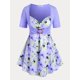 thumbnail image 1 of Camiseta con Estampado de Flores y Anillo Rosegal Camisetas tallas grandes, 1 of 5