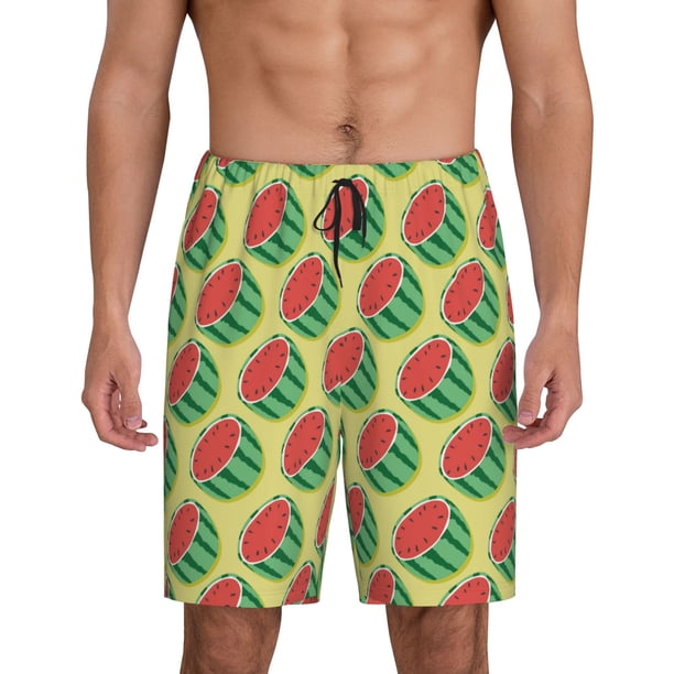 Fotbe Summer Watermelon Pantalones Cortos de Pijama para Hombre, Ropa de Dormir, Pantalones de Pijama Cortos para Hombre-XX-Large