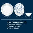 thumbnail image 2 of Corelle® Botanical Stripes 12-pc Dinnerware Set, 2 of 5