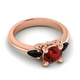thumbnail image 3 of Diamond-Capitals 2.50 Carat Elegant Round Cut Garnet & Black Onyx Gemstone 3 Stone Ring for Anniversary Gift 18K Rose Gold Size 10, 3 of 8
