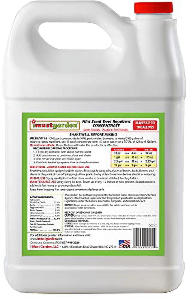 I Must Garden Deer Repellent: Mint Scent - 1 Gallon Concentrate