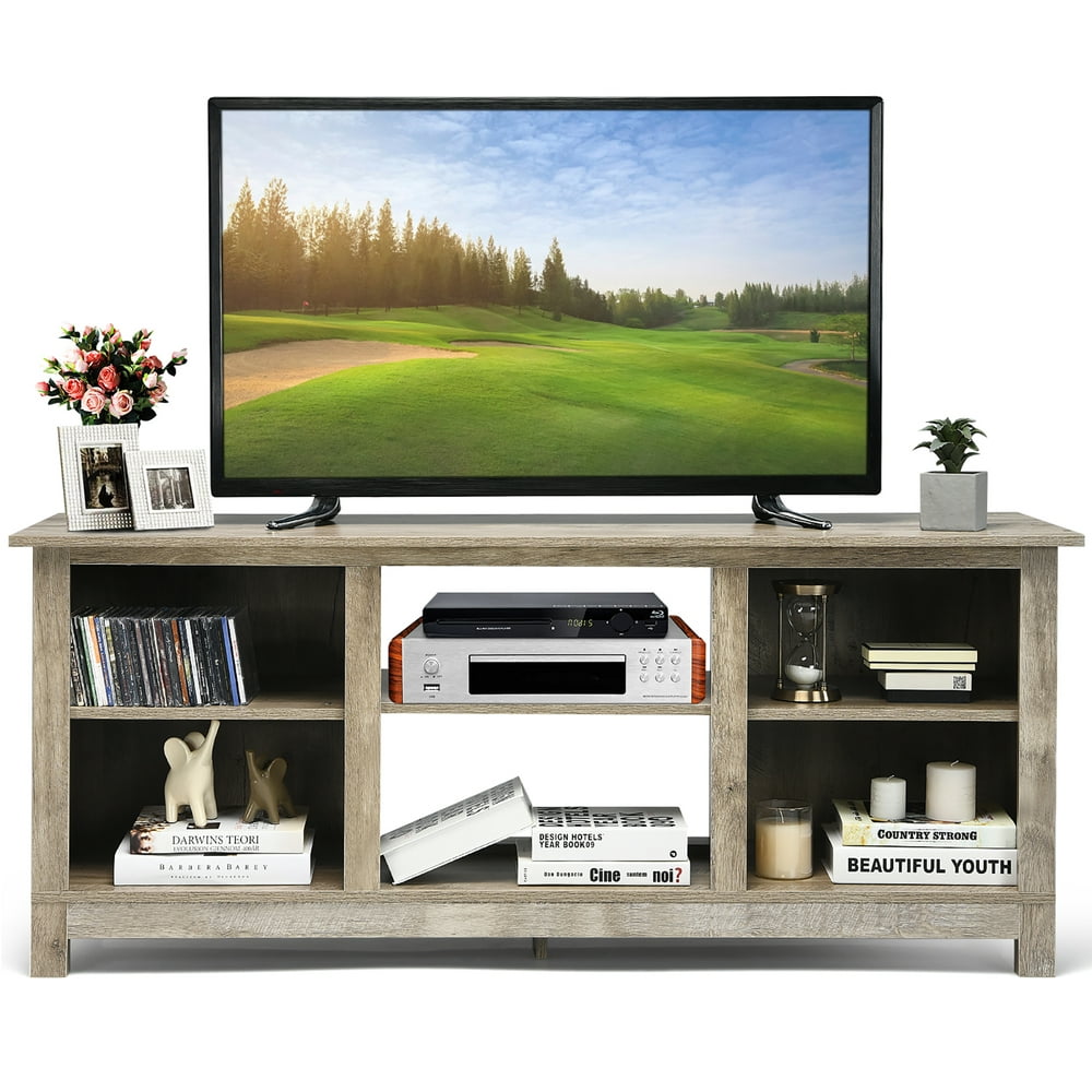 Costway 2-Tier 58'' TV Stand Entertainment Media Console ...