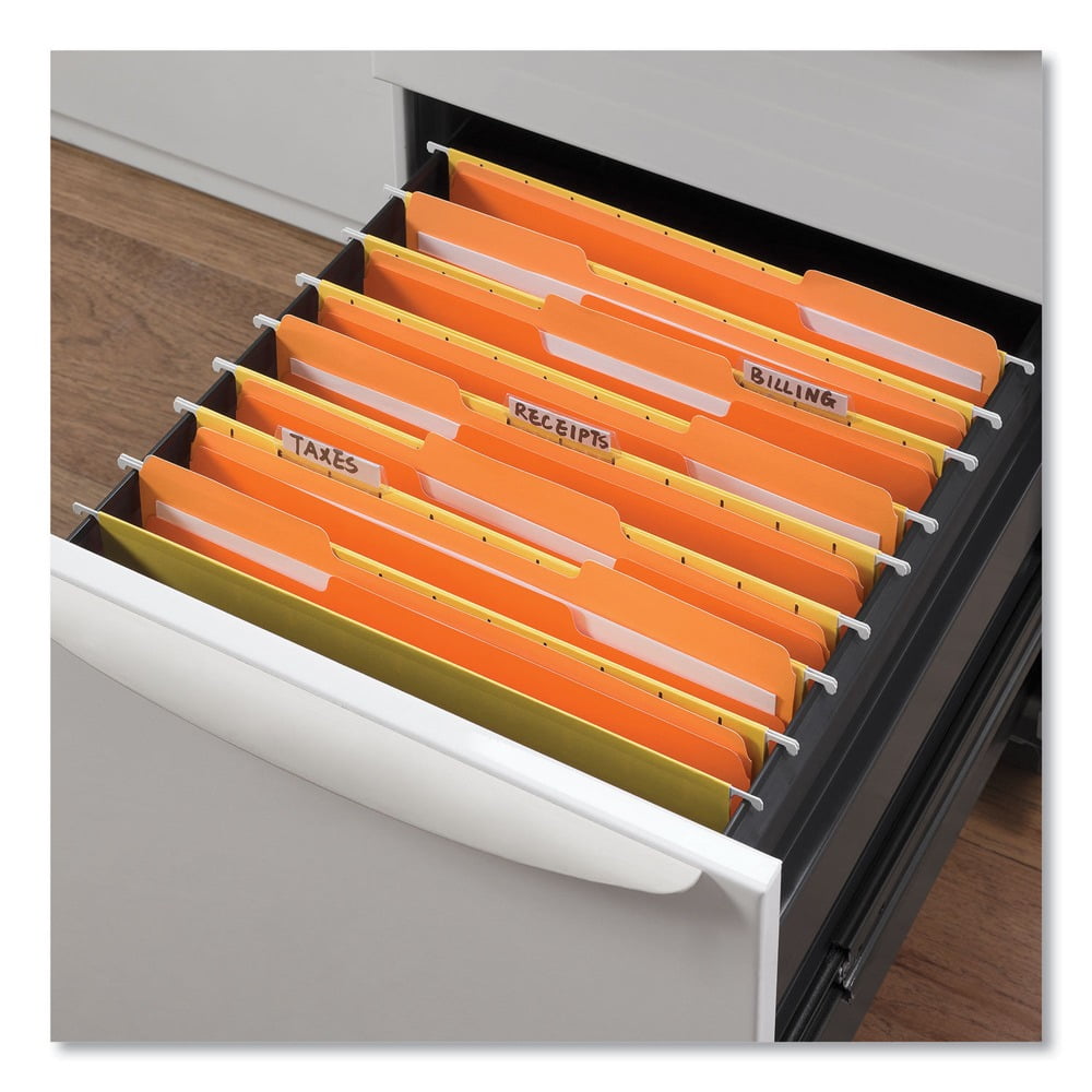 Universal UNV10507 Deluxe Colored 1/3-Cut Top Tabs Letter Size File Folders - Orange/Light Orange (100/Box)