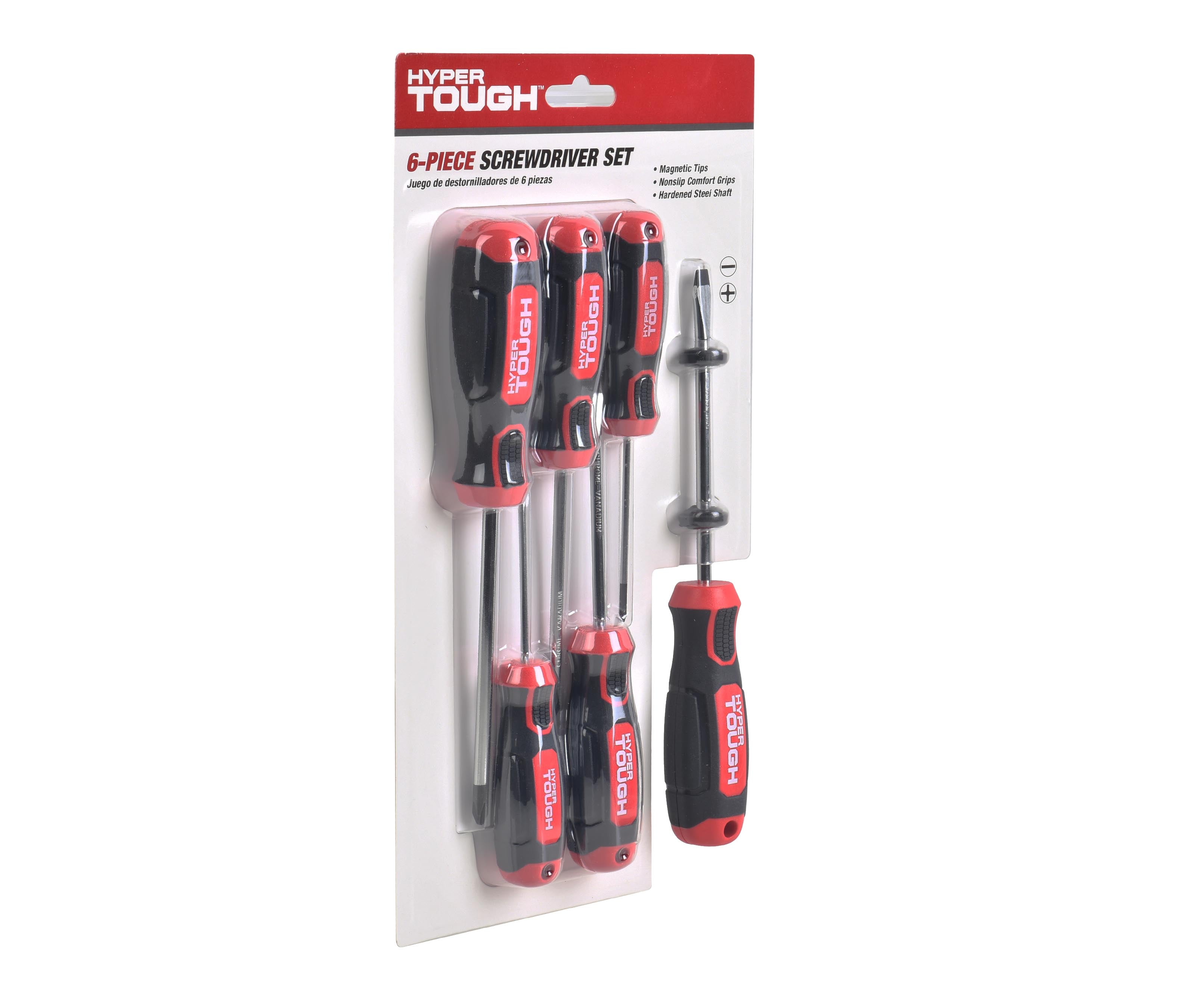 Buy Hyper Tough HeavyDuty 6Piece Full Size Steel Screwdriver Set, 0 V
