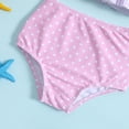thumbnail image 4 of Baby Girls Summer Swimsuit Sleeveless Bowknot Striped Swimwear Toddler Two-Piece Bikini Set Beach Suit 1-4Y, 4 of 7