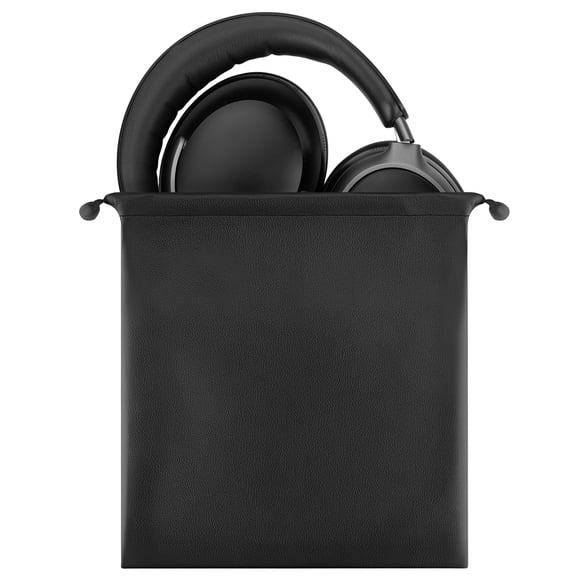 Geekria Headphone Carrying Bag / Universal Headset Protection Pouch / Portable Travel Bag / Soft Headphones Travel Bag (Black PU)