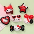 thumbnail image 4 of 10 Uds. Nuevo lindo Animal de dibujos animados Navidad negro rojo gatito hueso resina álbum de recortes Diy joyería niños regalo accesorios de horquilla C07, 4 of 4