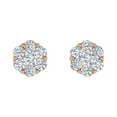 thumbnail image 3 of 1 Carat (ctw) Cluster Diamond Stud Earrings in 10K Rose Gold, 3 of 5
