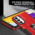 thumbnail image 4 of Dteck for Samsung Galaxy A25 5G (2023) Phone Case, Shockproof Built Magnetic Ring Kickstand Durable Military Grade Heavy Duty  Phone Case for Galaxy A25 Cover Case, Red, 4 of 10