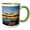 Green/White, variant on 3drose, Kayaking into Sunset Rays on Mcwennger Slough, Kalispell, Montana, Usa, 11oz Two-tone Blue Mug