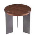 thumbnail image 6 of GZXS Modern Small Round Side Table, Brown MDF Top with Steel Frame, Minimalist End Table for Home, Bedroom, Small Space - 19.68"Dia x 19.68"H, 6 of 7