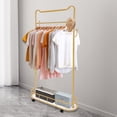 thumbnail image 5 of Wildnix Stylish Cat Ear Coat Rack with Cactus Hooks, Gold Color, Free Standing Clothes Hanger with 4&nbsp; Wheels for Easy Mobility, 5 of 6