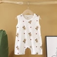 thumbnail image 2 of Nilvkv Newborn Onesies, Newborn Sleepers, Toddler Creative Print Sleeveless Snap Front Romper Lightweight Summer White 18-24 Months, 2 of 5