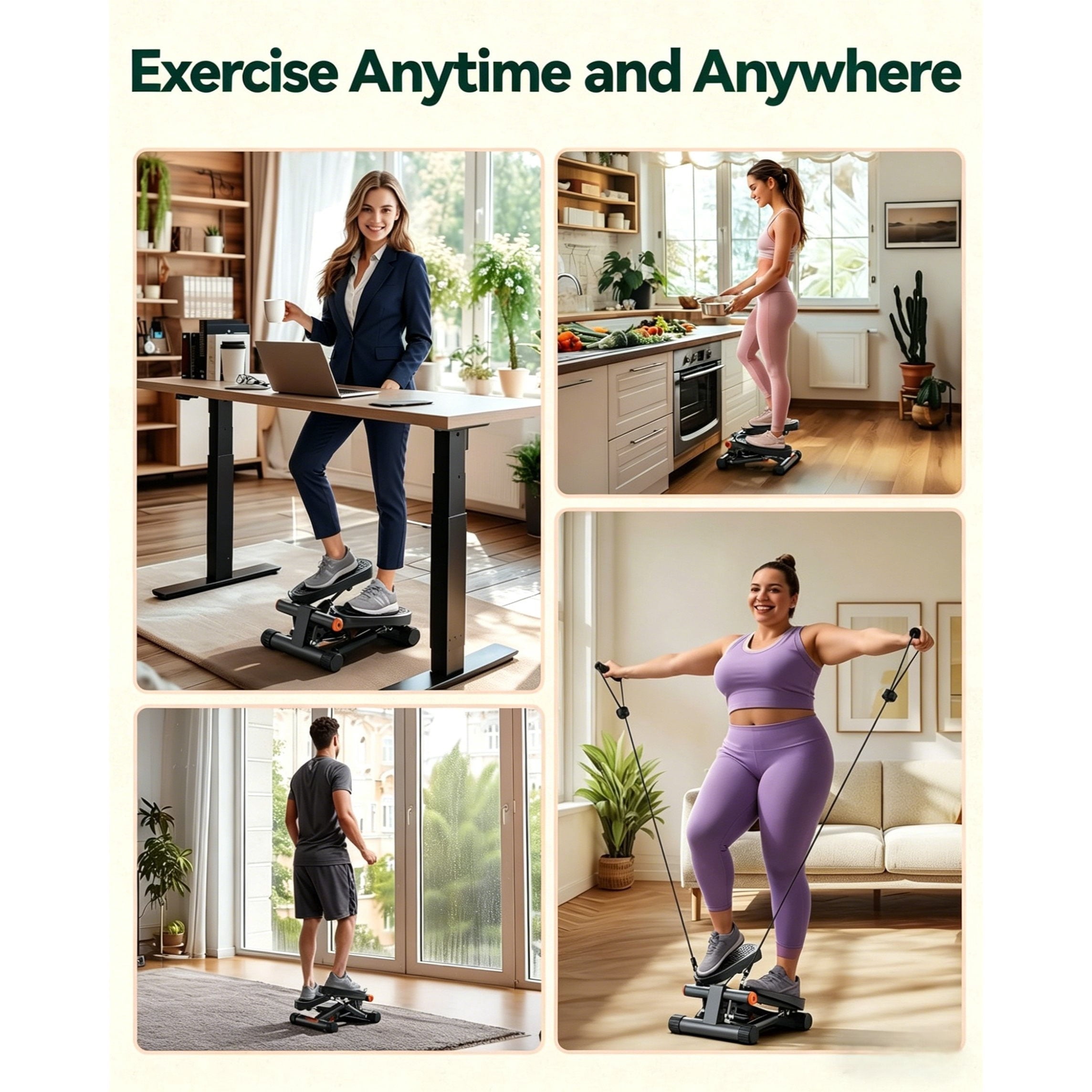 Multifunctional Mini Treadmill, Foldable Flat Design with Climbing Trainer & Resistance Band, Easy Storage, Ideal for Home Workout for Men & Women