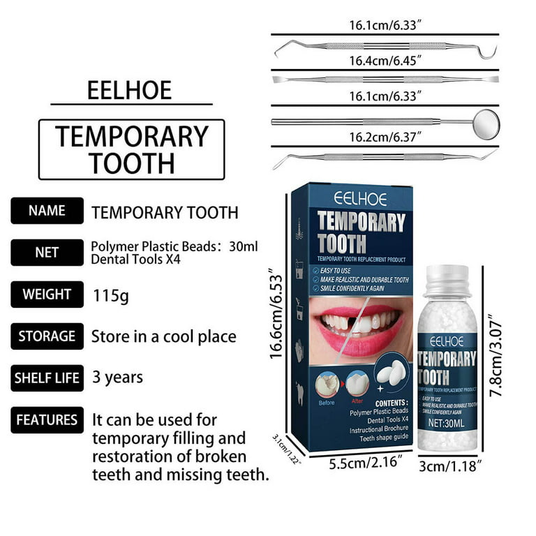 EELHOE Dental Filling Set Temporary Tooth Repair Kit Thermal Beads