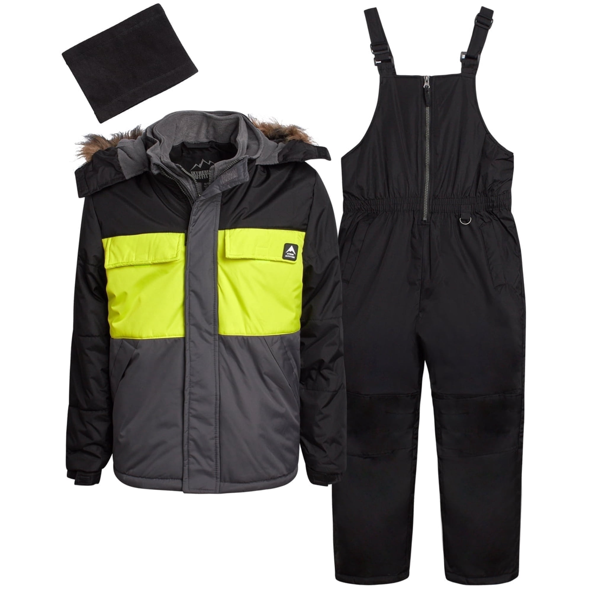 iXtreme Boys Snowsuit Set - 2 Piece Insulated Ski Jacket and Snow Pants Overall Bibs for Boys (5-18)