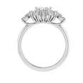 thumbnail image 3 of Dash Jewel 2 Ct Lab Created Diamond Ring - 14K White Gold Plated Radiant Cut 3 Stone Engagement Ring for Women - Beautiful Gift for Her - Celebrate Your Love with Timeless Elegance, 3 of 6