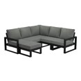 thumbnail image 2 of WestinTrends Montara 6-Piece Outdoor Patio Corner Sectional Sofa Conversation Set, Black/Gray, 2 of 15