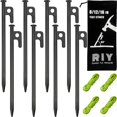 thumbnail image 1 of Juego de 8 estacas para tiendas de campaña RIY, metal pesado, acero para acampar, 20 cm, 1 of 9