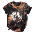 thumbnail image 3 of Camiseta con estampado de sol y luna para mujer, camiseta de manga corta con cuello redondo, camiseta informal divertida y bonita para chica adolescente OAVQHLG3B Store  lin121212, 3 of 4