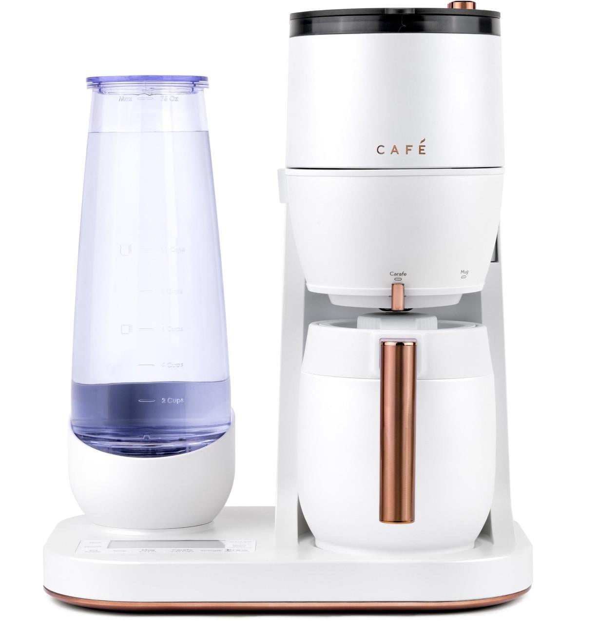 Matte White Smart Drip Coffee Maker with Thermal Carafe