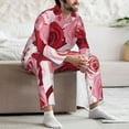 thumbnail image 7 of Hirioo Rose for Men's Pajama Sets 2 Piece Pjs Men's Long-Sleeved Pajama Set Button Down Sleepwear,S-XXL-XX-Large, 7 of 7