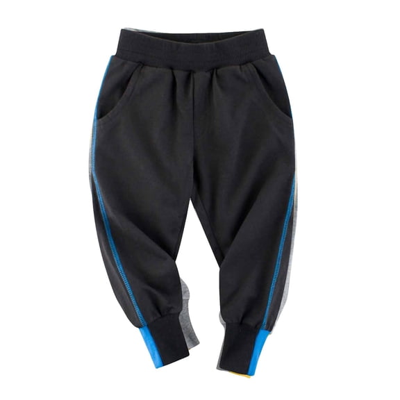 NOEGOEU Toddler and Boys Sweatpants Athletic Jogger Pants for Sports Elastic Waist for School (Black,18-24 Months)