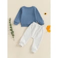 thumbnail image 4 of Suealasg 2Pcs Baby Boy Outfits Toddler Boy Fall Winter Clothes 6M 1T 2T 3T Long Sleeve Crew Neck Letter Print Sweatshirt Tops Long Pants Sets, 4 of 8