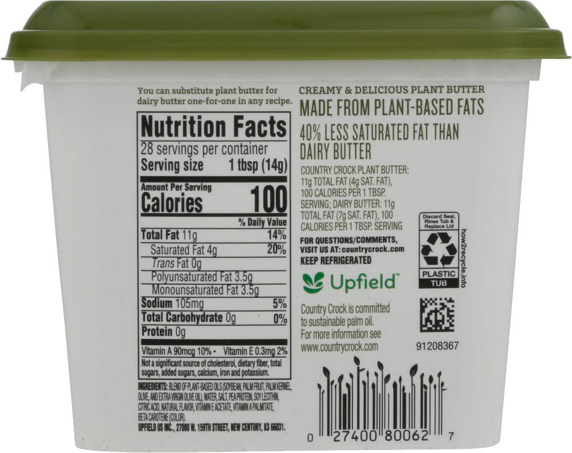 Country Crock Plant Butter with Olive Oil, 14 oz Tub (Refrigerated) - image 4 of 8