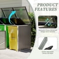thumbnail image 4 of Outdoor Storage Box, Garbage Bin Shed Stores 3 Trash Cans with Pneumatic Support Rod, with Lockable Doors & Waterproof Lid Chain, for Patio,Garden,Backyard,Grey, Light Gray Deck Box,Deck Box Outdoor, 4 of 27