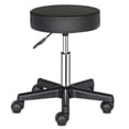 thumbnail image 6 of Hassch Swivel Stool, Black PU Leather Padded Round Rolling Seat with Wheels, Max 300lbs Load, 18.11"-24" Adjustable Seat Height, for Home Office, Salon, Barber Shop, 6 of 10