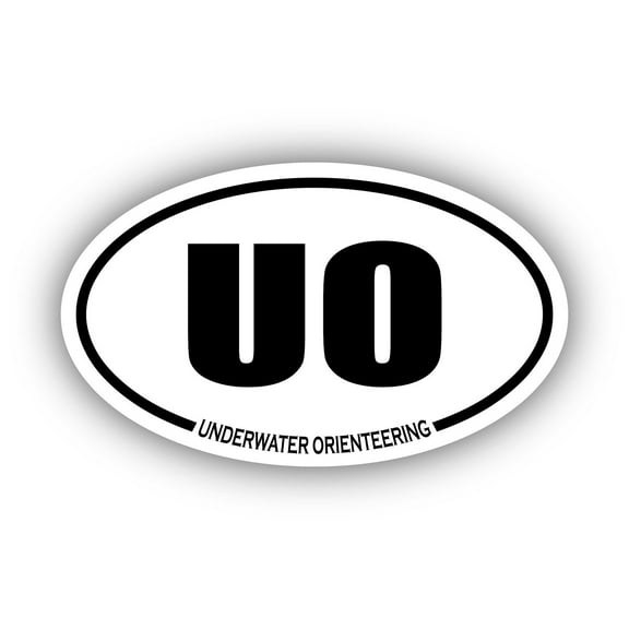 Underwater Orienteering UO Oval Bumper Sticker 3M Vinyl Decal 3 in x 5 in
