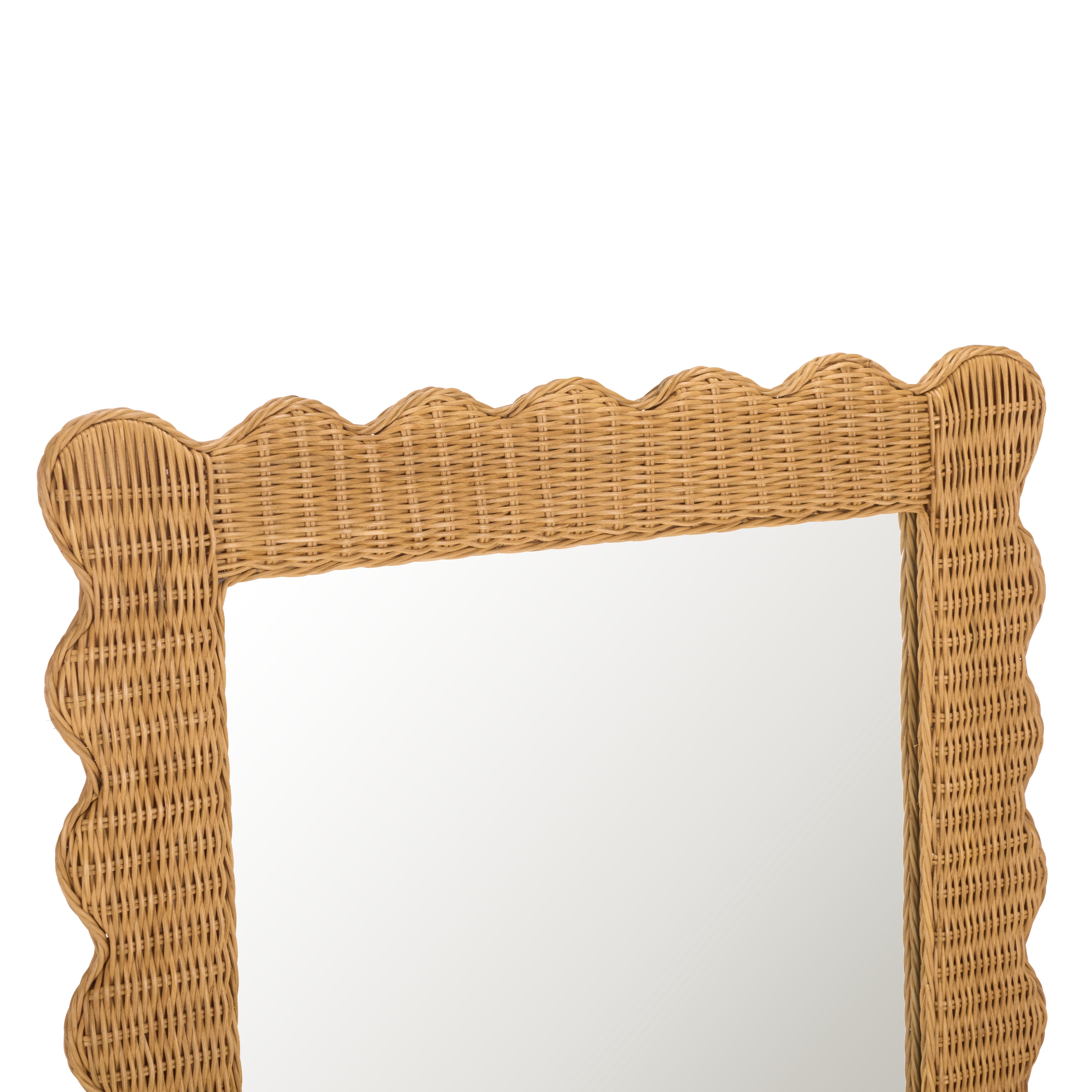 Safavieh Couture Glendetta Rattan 70" Rectangle Mirror, Natural