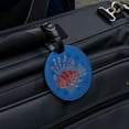 thumbnail image 5 of Red Lionfish Invasive Species Round Leather Luggage Card Suitcase Carry-On ID Tag, 5 of 6
