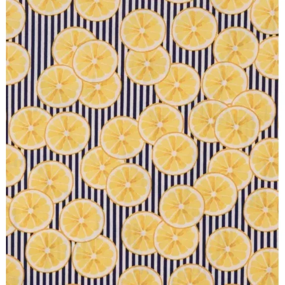 Handmade Window Valance Curtains Striped Lemons Fruits 42X14 Kitchen Curtains