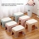 thumbnail image 5 of Wosthever Taburete de plástico estilo nórdico, grueso, para adultos y niños, cambio de zapatos, sillas de oficina, banco para sala de estar y Conjuntos de muebles de dormitorio Beige S, 5 of 6
