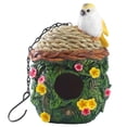 thumbnail image 1 of Bewildely Flor pájaro casa colgante loro al aire libre pájaro casa cálido invierno pájaro guarida escultura patio jardín decoración colgante pájaro Artesanía Bewildely HA018988-00, 1 of 1