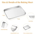 thumbnail image 4 of Ensemble de Plaques de Cuisson en Acier Inoxydable, Plaque à Biscuits en Métal Deedro, Plateau de Cuisson pour Four, Non Toxique et Robuste, Sans Rouille et Finition Miroir, Facile à Nettoyer et Lave-Vaisselle, 9 x 7 x 1 Pouce, 4 of 4