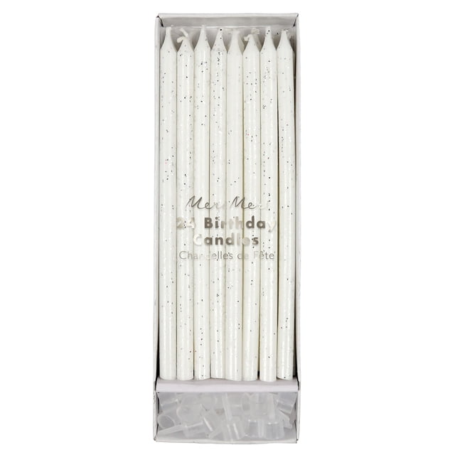 Candle Meri Meri con purpurina de cumpleaños, 15 cm de altura, paquete de 24