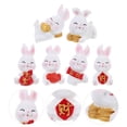 thumbnail image 3 of 6pcs Rabbit Figurine Resin Year of the Rabbit Bunny Figurine Zodiac Rabbit Decoration, 3 of 7