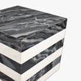 thumbnail image 6 of JONATHAN Y Felix 15.5" Contemporary Natural Marble Handmade Cube End Table, Black/White, MTB1101B, 6 of 7