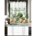 thumbnail image 6 of No Hook Cloth Fabric Shower Curtain with Snap in Liner, Green Floral Waterproof Shower Curtains Set with See Through Top Window, Potted Plant Butterfly Flowers Boots Plaid Bath Curtains 66"x72", 6 of 6