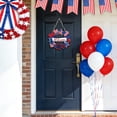 thumbnail image 3 of FastXmas 4th of July Decoration, Wooden Welcome Wreath For Front Door Red White And Blue Star Sign Patriotic Memorial Day Porch Wall Door Outside 250th Anniversary Decor(12*12 In), 3 of 8