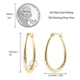 thumbnail image 4 of Alexcraft 14K Gold Plated Sterling Silver Lightweight Hypoallergenic Oval Hoop Earrings (Women's), 4 of 6