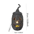 thumbnail image 3 of Halloween Pumpkin Decorations Indoor Black Woven Jack O Lantern Storage Basket with Lid Hollow Pumpkin Tabletop Ornament Rustic Spooky Centerpiece for Mantel Tiered Tray Farmhouse Home Decor, 3 of 9