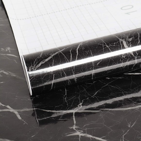 Transform Your Space With Our Black Marble Peel And Stick Wallpaper, Premium Vinyl Material For Elegant Decor, Waterproof Self Adhesive Wallpaper For Cabinets Countertops Wall Covering