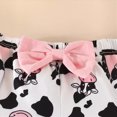 thumbnail image 5 of NOLDARES Baby Girls Fall Winter Outfits Print Romper Ribbed Flared Pants Clothes 3 Piece(Pink,0-3 M), 5 of 8
