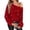 Red, variant on Laqbezok Women's Sexy Off Shoulder Sequin Top, Sparkly Long Sleeve Party Blouse, Festive Christmas Shiny Outfit